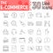 E commerce thin line icon set, Online store signs