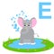 E for elephant .kids alphabet