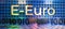 E-euro digital concept and binary code. Europe design background 3d-illustration