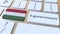 E-government or Electronic Government text and flag of Hungary on the keyboard. Modern public services related