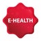 E-health misty rose red starburst sticker button