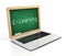 E learning 3d concept - laptop with blackboard