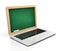 E learning 3d concept - laptop with blackboard