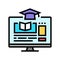 e learning courses online learning platform color icon vector illustration