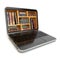 E-learning education internet library or book store. Laptop and