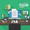 E-learning Italian language.