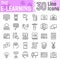 E Learning line icon set, Online education symbols