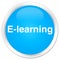 E-learning premium cyan blue round button