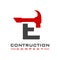 E letter construction logo design