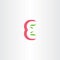 e letter light red green logo vector