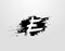 E Letter Logo in Black Grunge Splatter Element. Retro Rusty logo design template