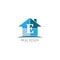 E Letter Real Estate Logo, Vector house shape Template for Property Business Image Start with Alphabet E