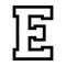 E letter sports college jersey font on the white background. Isolated illustration