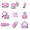 E-mail 2 web icons, pink contour series