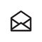 E-mail black icon on white background vector illustration for website, mobile application, presentation, infographic. Envelope wit