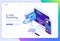 E-mail business marketing isometric landing page