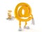 E-mail character with stack of coins