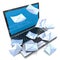 E-mail concept. Modern Laptop and envelope