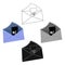 E-mail with key password icon in cartoon,black style isolated on white background. Hackers and hacking symbol stock