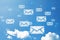 E-mail or letter envelope icon cloud shape
