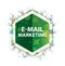E-mail Marketing floral plants pattern green hexagon button