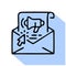 E-mail newsletter flat line icon. Copywriting, illustration of selling text for mail