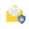 E-mail security encryption concept, e-mail protection.  Envelope and lock icon.