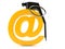 E-mail symbol with hand grenade fuse