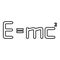 E=mc squared Energy formula physical law E=mc? sign e equal mc 2 Education concept Theory of relativity icon outline black color