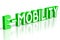 E-mobility typographical concept, white background