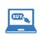 E-shopping, online shopping icon, buying / blue color