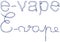 E-vape word in blue smoke