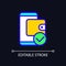 E wallet payment pixel perfect RGB color icon for dark theme