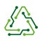 E-waste, electronics recycling vector icon badge