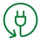 E-waste, electronics recycling vector icon badge