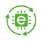 E-waste, electronics recycling vector icon badge