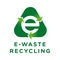 E-waste, electronics recycling vector icon badge