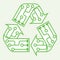 E-waste garbage icon. Old discarded electronic waste to recycling symbol. Ecology concept. Design by recycle sign with circuit