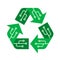 E-waste recycling concept. Recycle sign with microchip components.