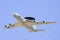 E3 Awacs plane flying above air force base