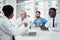 They each have their expertise to share. a group of medical practitioners having a meeting in a hospital boardroom.