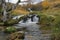 Eadar A\\\' Chalda Waterfall on Allt a\\\' Chalda Beag nearArdvreck Castle, Loch Assynt, Sutherland, Scotland, UK