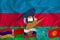 EAEU, Eurasian Economic Union. Economic cooperation between some countries in Europe and Asia. Against the background of the flag