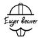 Eager beaver - handwritten funny motivational quote. American slang, urban dictionary, English phraseologism. Print for poster, t-