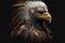 Eagle animal portrait dressed as a warrior fighter or combatant soldier concept. Ai generated