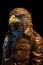 Eagle in aviator jacket half - length frontal view