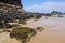 Eagle Beach. Rocky coast and golden sands. Spain