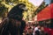 The Eagle is a bird of prey, Flamengo fans following their bus. Huge vulture, AI Generated