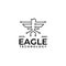 Eagle bird technology logo design template