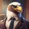 Eagle Businessman In The Office. Generative AI